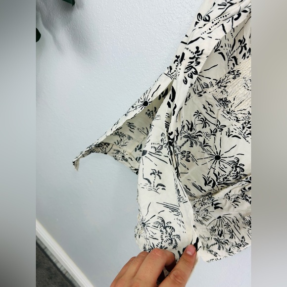 Free Peoplee This Is Love Black Icory Cream Linen Blend Strapless Tunic Top - Picture 8 of 10